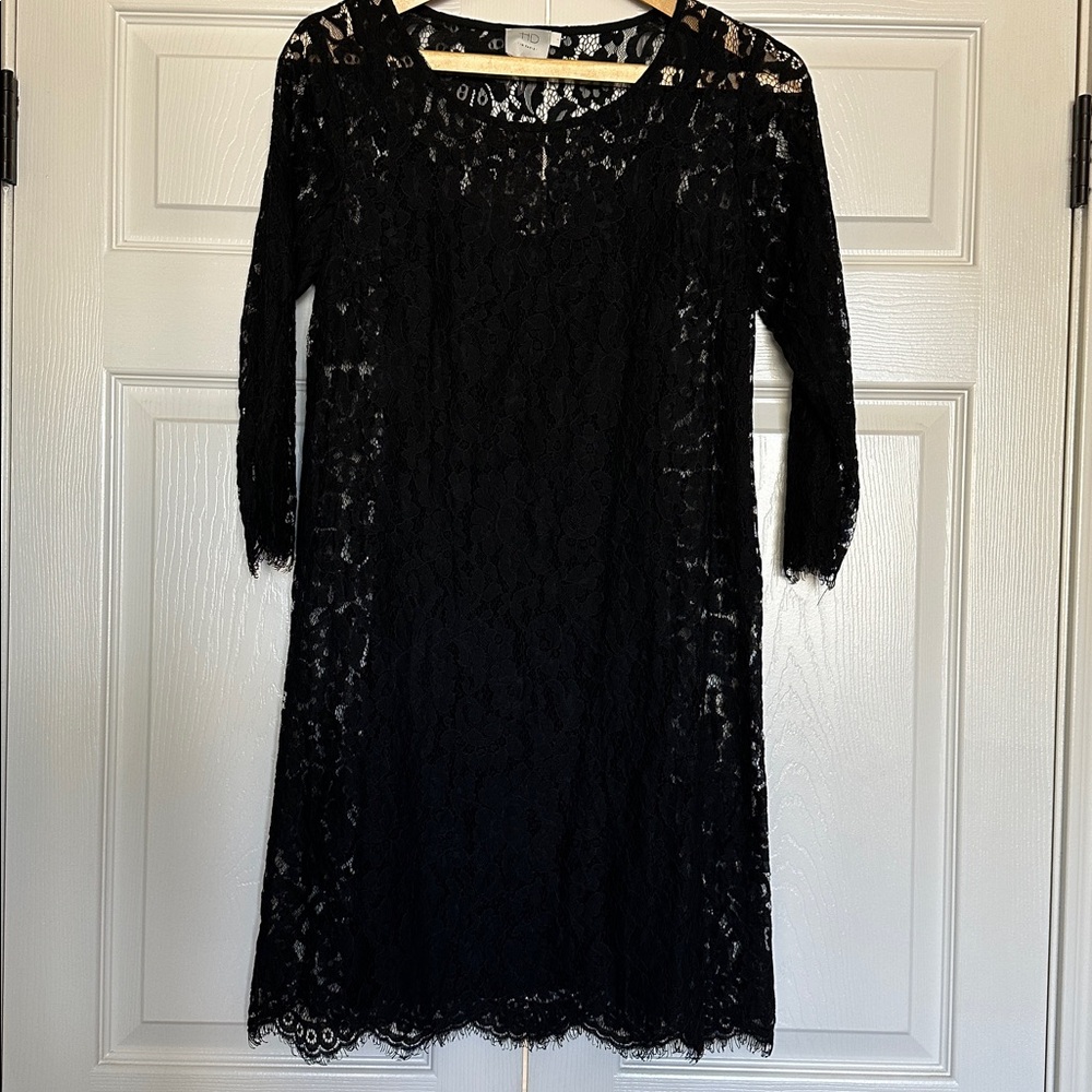 Anthropologie HD in Paris lace shift dress w/full slip, Small